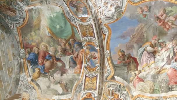 Interior Igreja Santa Maria Palermo Sicília Itália Ken Queima Efeito — Vídeo de Stock