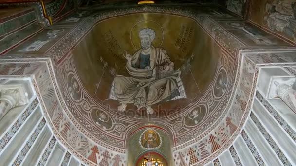 Catedral Basílica Interior Monreale Uma Igreja Católica Romana Sicília Sul — Vídeo de Stock