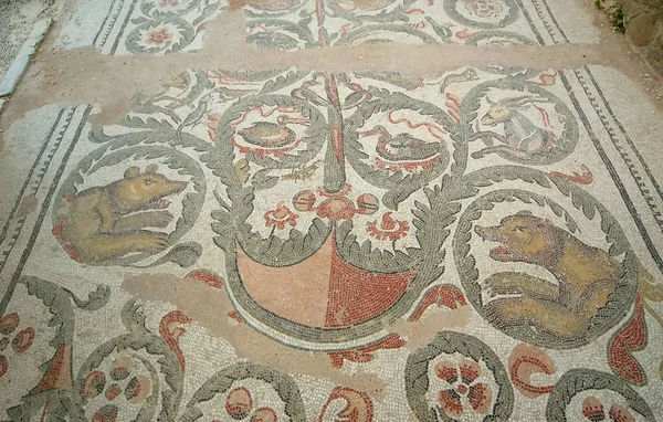 Fragmento de mosaico Villa Romana del Casale, Sicilia. UNESCO Wo —  Fotos de Stock
