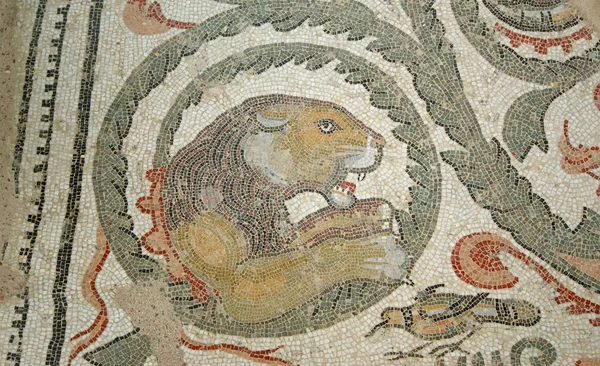 Frammento mosaico romano Villa Romana del Casale, Sicilia. UNESCO Wo — Foto Stock