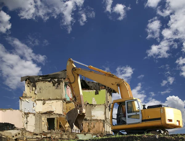 Demolition Old House Sky Clouds Moscow Russia Royalty Free Stock Photos