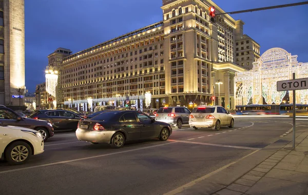 Moscú Rusia Enero 2018 Navidad Año Nuevo Iluminación Vacaciones Four — Foto de Stock