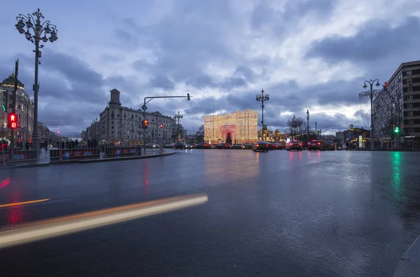 Μόσχα Ρωσία Ιανουαρίου 2018 Χριστούγεννα Και Νέο Έτος Διακοπές Φωτισμό — Φωτογραφία Αρχείου