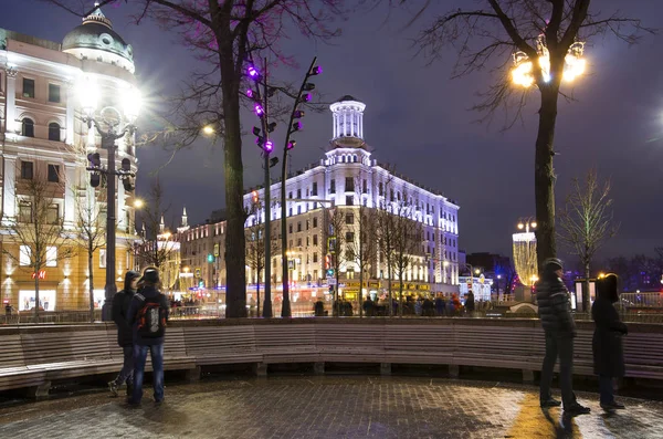 Moskva Rusko Ledna 2018 Vánoce Nový Rok Svátky Osvětlení Centru — Stock fotografie