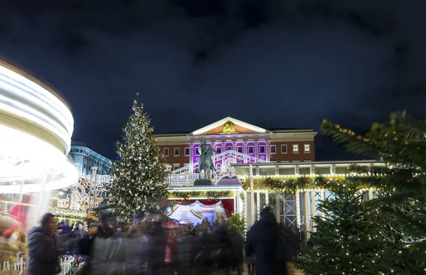 Moskau Russland Januar 2018 Weihnachts Und Feiertagsbeleuchtung Stadtzentrum Von Moskau — Stockfoto