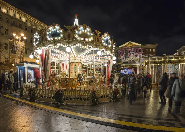 Moscou Russie Janvier 2018 Illumination Des Fêtes Noël Nouvel Centre — Photo