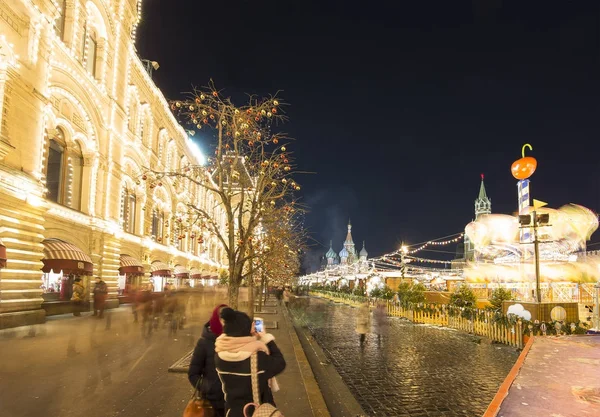 Moskwa Rosja Stycznia 2018 Boże Narodzenie Nowy Rok Wakacje Oświetlenie — Zdjęcie stockowe