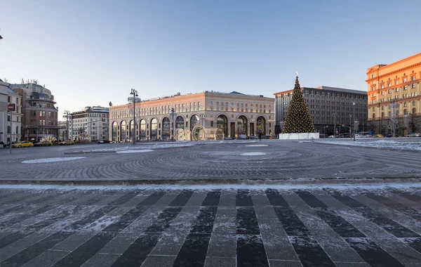 Moscow Rússia Janeiro 2018 Natal Feriados Ano Novo Decoração Lubyanskaya — Fotografia de Stock