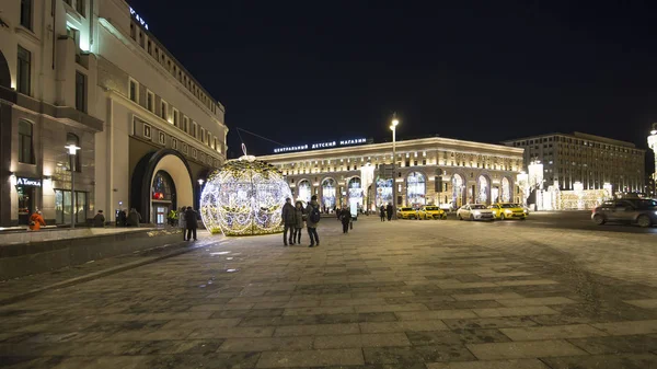 夕方には モスクワ ロシア モスクワ ロシア連邦 2018 クリスマス Lubyanskaya ルビャンカ — ストック写真