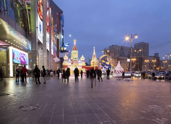 Moscou Russie Janvier 2018 Décoration Noël Vacances Nouvel Dans Zone — Photo