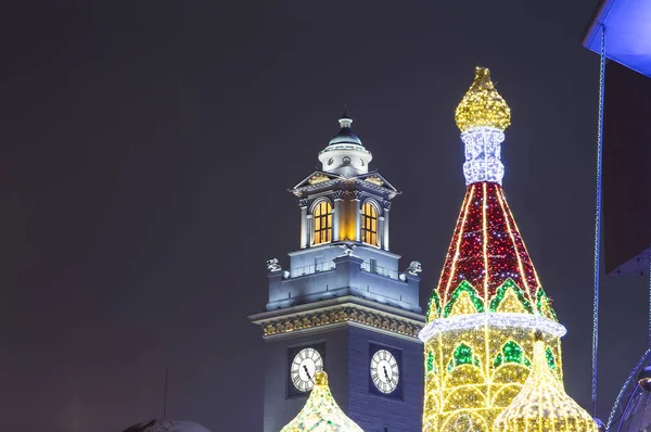Moscú Rusia Enero 2018 Navidad Vacaciones Año Nuevo Decoración Área —  Fotos de Stock