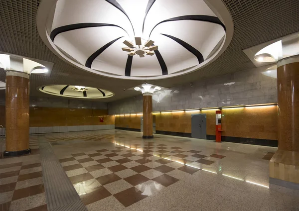 Park Pobedy Moskova Metrosu Metro Istasyonu Russia Olan Iki Satırda — Stok fotoğraf