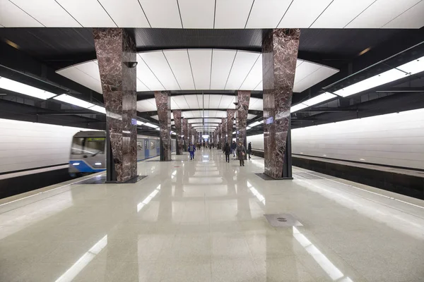 Moscú Rusia Marzo 2018 Estación Metro Khoroshyovskaya Una Estación Línea — Foto de Stock