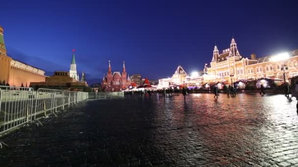 모스크바 러시아에서 광장에서 모스크바 러시아 2018 크리스마스와 — 비디오