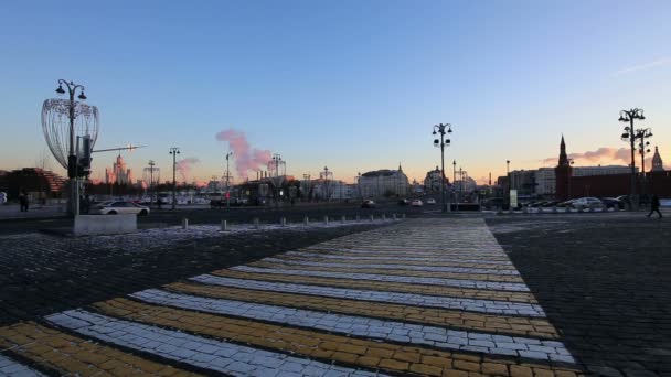 Vánoční Novoroční Svátky Osvětlení Centru Města Moskvy Zesnutí Přesvaté Bohorodice — Stock video