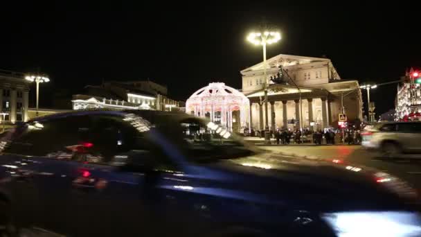 Natal Liburan Tahun Baru Dekorasi Dekat Teater Bolshoi Besar Besar — Stok Video