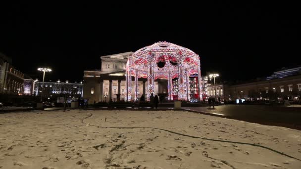 Decoração Natal Feriados Ano Novo Perto Teatro Bolshoi Grande Grande — Vídeo de Stock