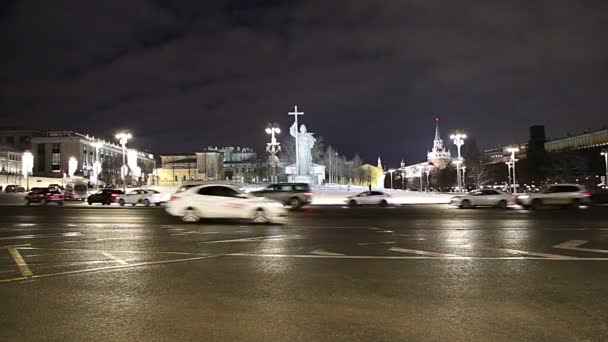Μόσχα Ρωσία Ιανουαρίου 2018 Φωτισμός Διακοπές Χριστουγέννων Νέο Έτος Και — Αρχείο Βίντεο