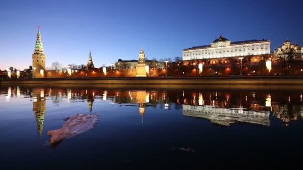 莫斯科河和克里姆林宫 的看法 俄罗斯莫斯科 莫斯科最受欢迎的观点 — 图库视频影像