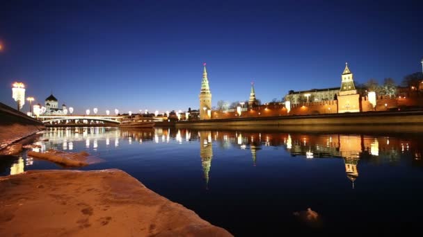 Vue Sur Moskva Kremlin Nuit Moscou Russie Vue Populaire Moscou — Video