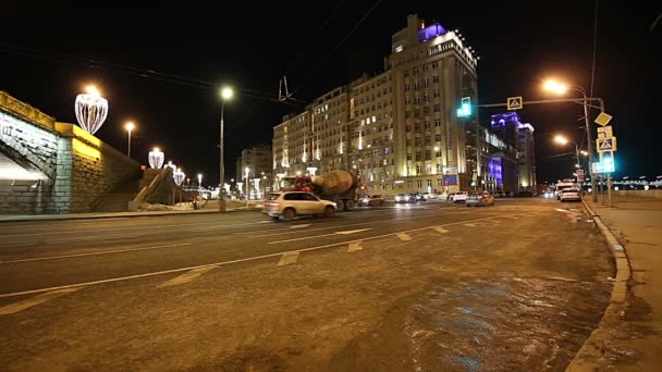 Centro Moscou Perto Kremlin Rússia Casa Embankment Bersenevskaya Embankment Rua — Vídeo de Stock