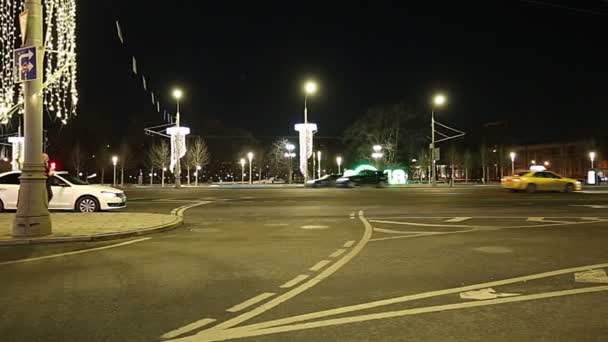 Puente Piedra Cerca Del Kremlin Por Noche Vista Más Popular — Vídeo de stock