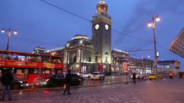 Moskova Rusya Ocak 2018 Kiyevskaya Kiyevsky Demiryolu Station Inscription Russian — Stok video