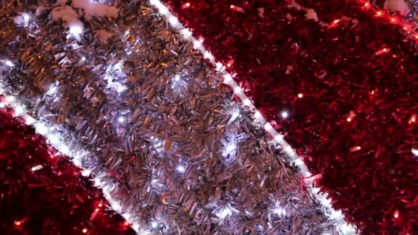 Kerstversiering Nieuwjaars Vakantie Met Felle Neon Lampen — Stockvideo