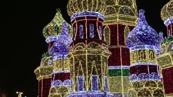 Moscow Venäjä Tammikuu 2018 Joulu Uudenvuoden Juhlapäivät Koristelu Kijevskajan Kijevski — kuvapankkivideo