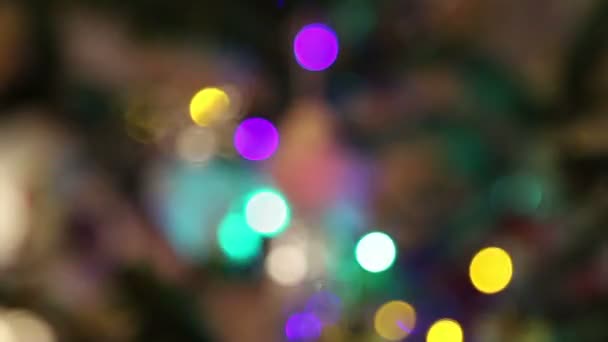 Magical Lights Blurry Pattern Colorful Decoration Lights Bright Neon Bulbs — Stock Video