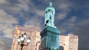 Pushkin, Moskova şehir merkezi anıt. Rusya 