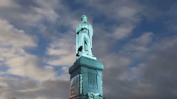 Monumento Pushkin Centro Cidade Moscou Rússia — Vídeo de Stock