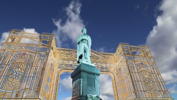 Monumento Pushkin Centro Moscú Rusia — Vídeos de Stock