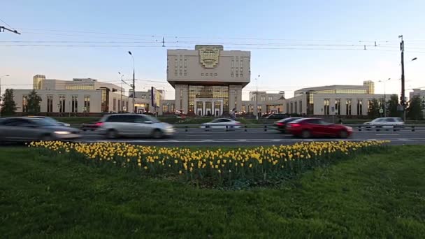 Moscú Rusia Mayo 2019 Biblioteca Fundamental Universidad Estatal Moscú Inscripción — Vídeos de Stock