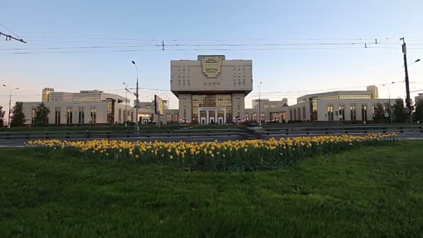 Moscú Rusia Mayo 2019 Biblioteca Fundamental Universidad Estatal Moscú Inscripción — Vídeo de stock