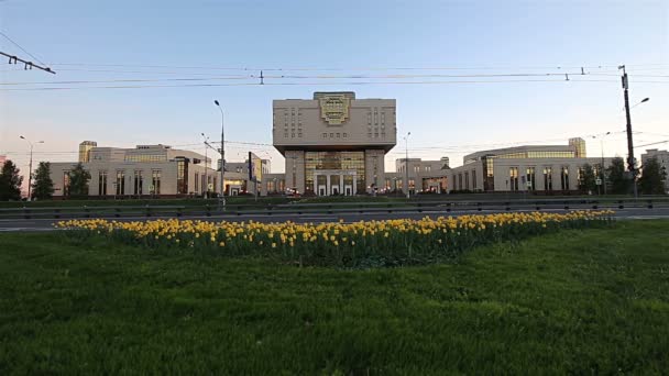 Moskva Rusko Května 2019 Základní Knihovna Moskevské Státní Univerzityruský Nápis — Stock video