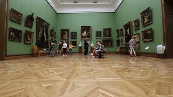 莫斯科 俄罗斯 2019年6月 国家特列季亚科夫画廊 是俄罗斯莫斯科的一个艺术画廊 是俄罗斯艺术品在世界上最重要的保存地 画廊的历史始于1856年 艺术家V 瓦斯涅佐夫大厅 130 — 图库视频影像