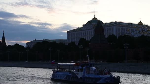 Μόσχα Ρωσία Αυγούστου 2019 Άποψη Του Ποταμού Μόσχας Και Του — Αρχείο Βίντεο