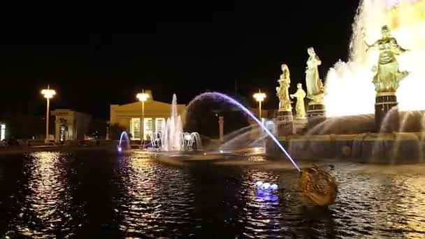 Fountain Friendship Nations 1951 Mimarlar Topuridze Konstantinovsky Nin Kaynak Projesi — Stok video