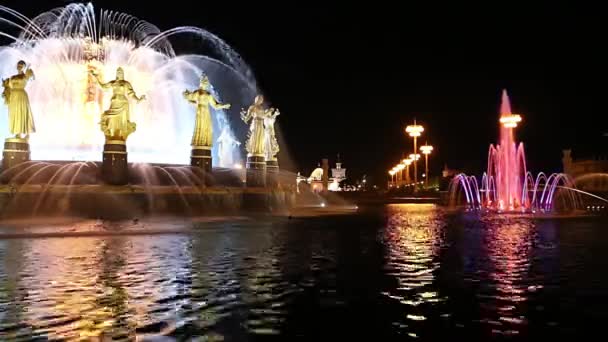 Fountain Friendship Nations 1951 Project Fountain Architects Topuridze Konstantinovsky Vdnkh — Stock Video