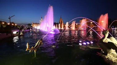 Çeşme VDKNh Moskova'da taş çiçeklere. Kalıcı bir genel amaçlı fuar, Moskova, Rusya (tüm Rusya Fuar alanı olarak da adlandırılır) VDKNh olduğunu 