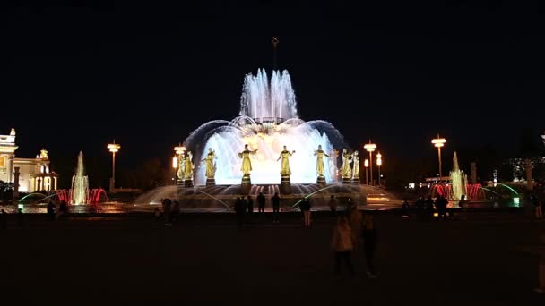 Fountain Friendship Nations 1951 Project Fountain Architects Topuridze Konstantinovsky Vdnkh — ストック動画