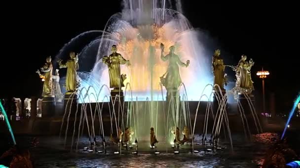 Fountain Friendship Nations 1951 Project Fountain Architects Topuridze Konstantinovsky Vdnkh — Stock Video