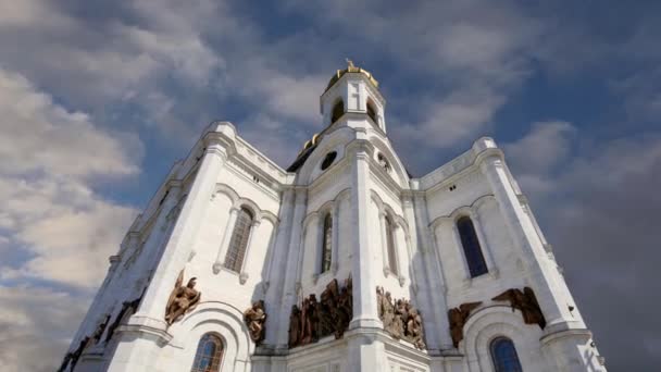 Veduta Della Cattedrale Cristo Salvatore Giorno Sullo Sfondo Nuvole Movimento — Video Stock