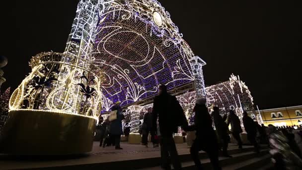 Moscú Rusia Diciembre 2019 Decoración Navidad Festivos Año Nuevo Moscú — Vídeos de Stock