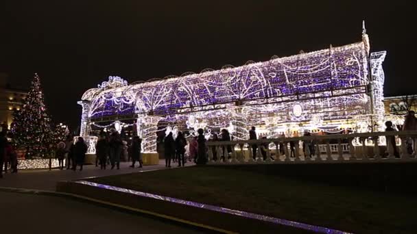 Moscú Rusia Diciembre 2019 Decoración Navidad Festivos Año Nuevo Moscú — Vídeo de stock