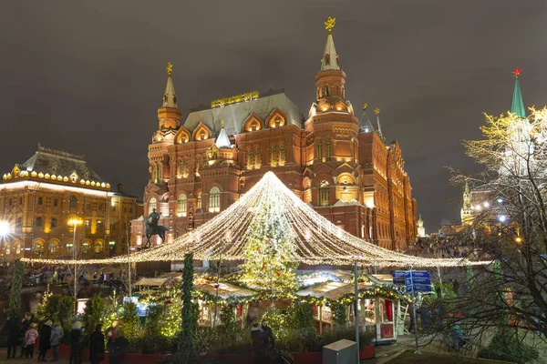 Moscú Rusia Diciembre 2019 Navidad Festivos Año Nuevo Decoración Moscú —  Fotos de Stock