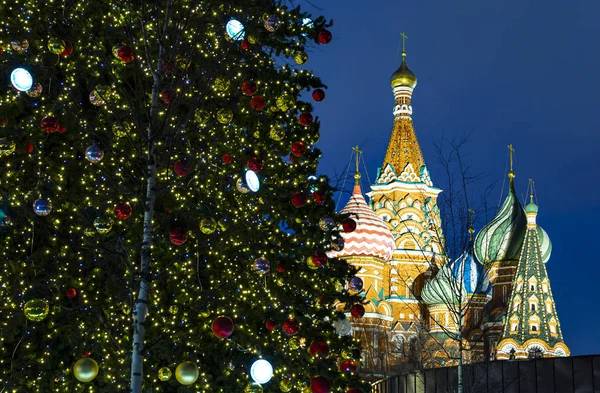 Catedral San Basilio Templo Basilio Bendito Decoración Navidad Año Nuevo —  Fotos de Stock