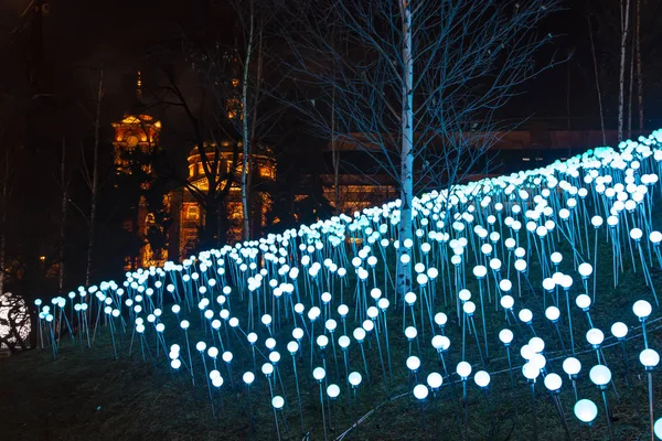 Natale Capodanno Decorazione Zaryadye Parco Urbano Situato Vicino Piazza Rossa — Foto Stock