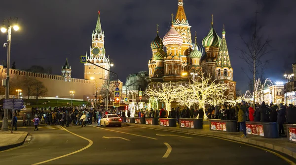 Moskou Rusland Januari 2020 Sint Basiliuskathedraal Tempel Van Basilius Gezegende — Stockfoto